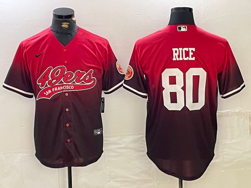 Men San Francisco 49ers 80 Rice Red Joint Name 2024 Nike Limited NFL Jersey style 6